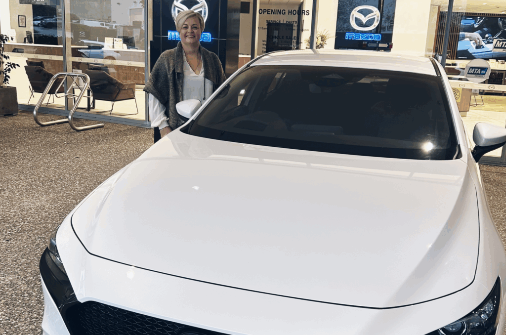 Mazda 3 White Red Plum Automotive Car Buying Service