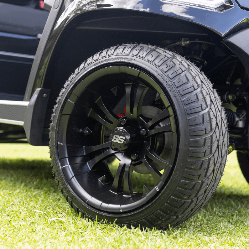 Red Plum Electric Cart Black Alloy Wheel